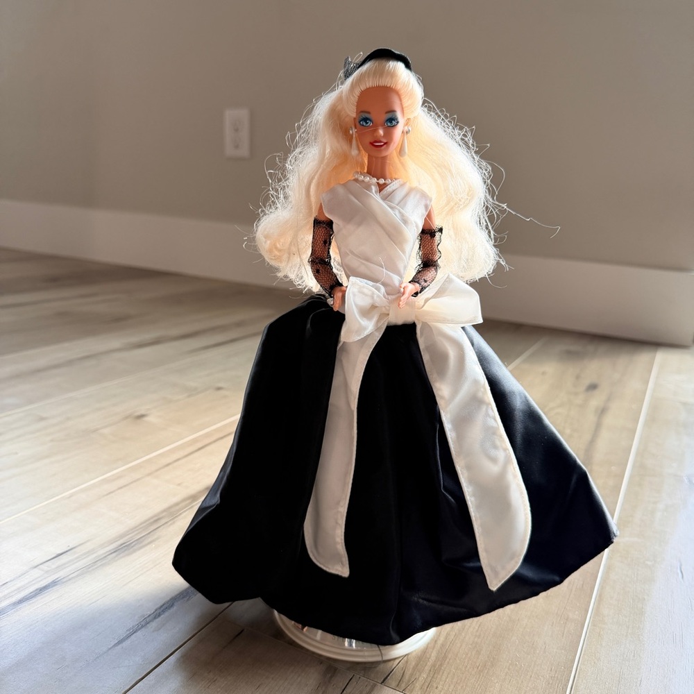 Limited Edition Happy Holidays Barbie in Elegant Black & White Dress